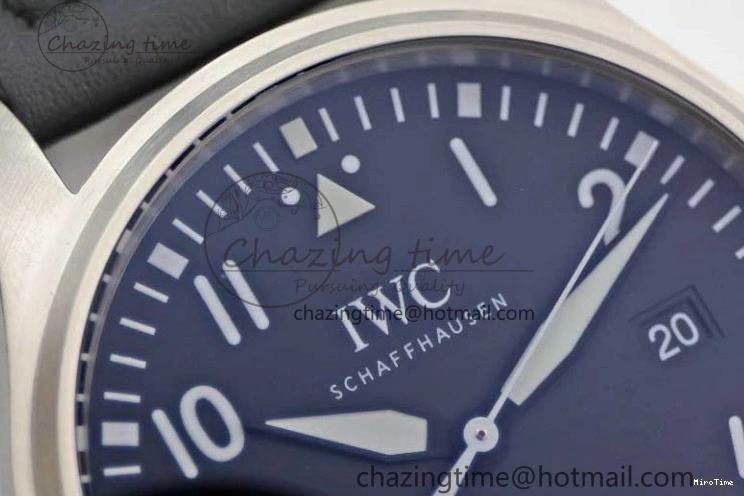 MIROTIME 0421 Vibrant Mark XVIII IW327001 SS M+F 1:1 Best Edition Black Dial on Black Leather Strap A 7055